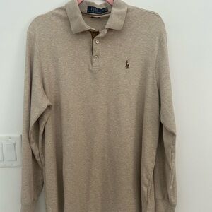 Polo Ralph Lauren Beige Long Sleeve Polo Shirt XL Classic Fit